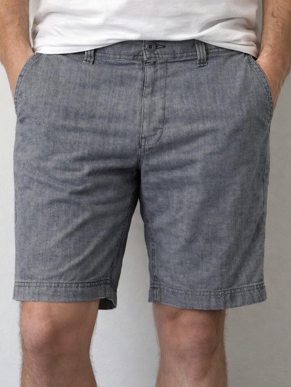 St. John's Bay Comfort Stretch Blue Flat Front Shorts Men's Size 42 10" Inseam